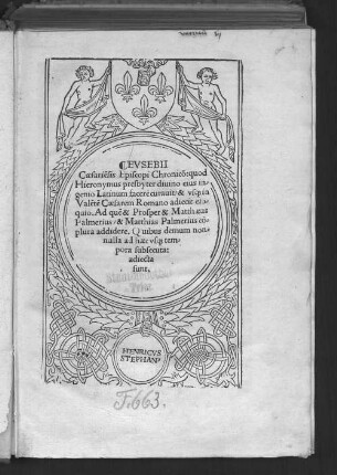 Evsebii Caesarie[n]sis Episcopi Chronico[n]