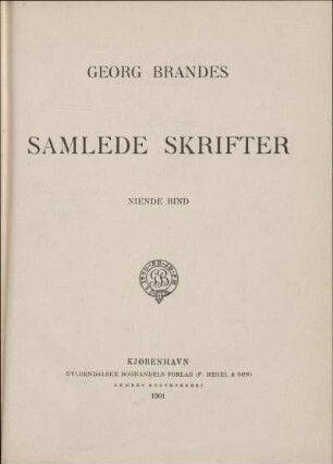 Niende Bind: Samlede skrifter