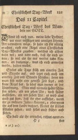 Das 11 Capitel Christliches Tag-Werk des Wandels vor Gott.