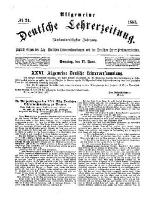 Die Verhandlungen der XXV. Allg. Deutschen Lehrerversammlung zu Bremen