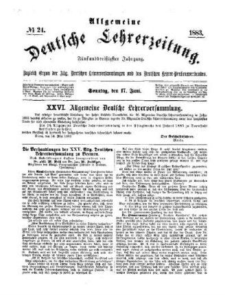Die Verhandlungen der XXV. Allg. Deutschen Lehrerversammlung zu Bremen