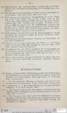 Monographies (Nr. 520 - 676)