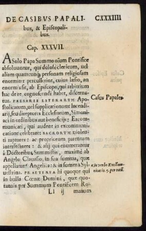 De Casibus Papalibus, & Episcopalibus. Cap. XXXVII.