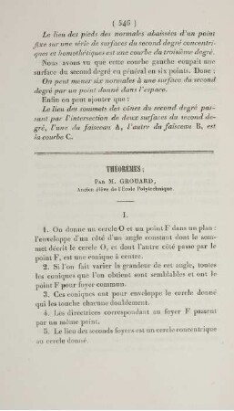 Théorèmes.