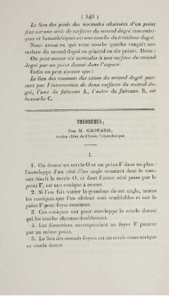 Théorèmes.