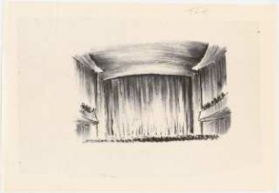 Stadttheater, Gelsenkirchen: (Lichtpause von Inv.-Nr. 35920): Perspektivische Ansicht Bühne