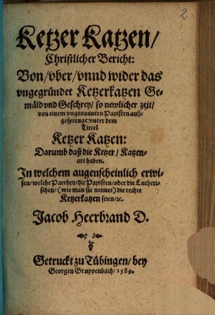 Ketzer Katzen : Christlicher Bericht