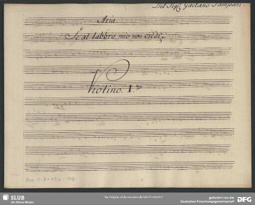 Artaserse. Excerpts - Mus.1-F-49,6-14b : S, strings, b