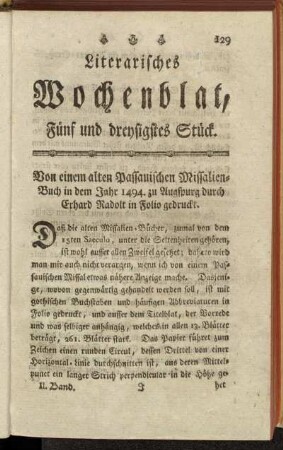 Fünf und dreysigstes Stück.