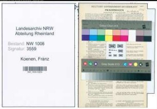 Entnazifizierung Franz Koenen , geb. 07.05.1904 (Landwirt)