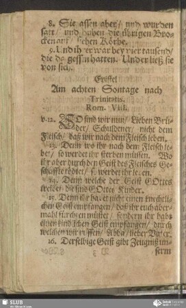 [Am achten Sontage nach Trinitatis]