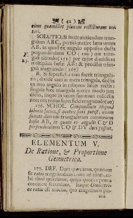 Elementum V. De Ratione, & Proportione Geometrica.