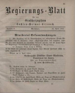 Nr. 8 : 30. April 1864