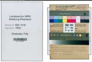 Entnazifizierung Fritz Kroencke , geb. 26.06.1911 (Kaufmaennischer Angestellter)