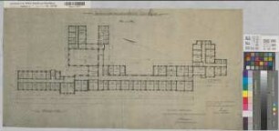 Arnsberg (Arnsberg) Regierung Grundriß 1. Obergeschoß 1946/55 1 : 200 41 x 82 Pause Staatshochbauamt Arnsberg