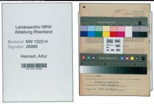 Entnazifizierung Artur Hannert , geb. 14.11.1901 (Gastwirt)