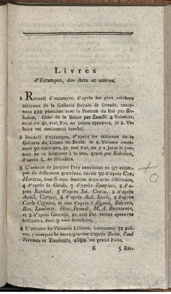 Livres d'Estampes, des Arts et autres.