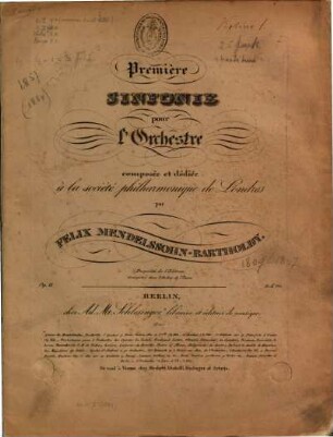 Première sinfonie pour l'orchestre, op. 11