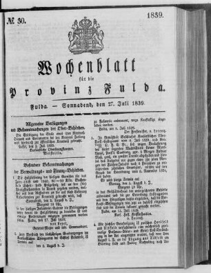 No. 30, Ausgabe vom 27. Juli 1839