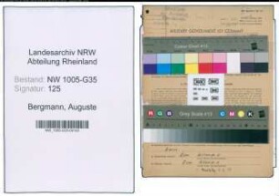Entnazifizierung Auguste Bergmann , geb. 05.01.1896 (Theaterbesitzerin)