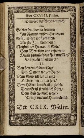 Der CXIX. Psalm. - Der CXXIX. Psalm.