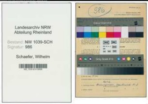 Entnazifizierung Wilhelm Schaefer , geb. 20.09.1895 (Postsekretaer)