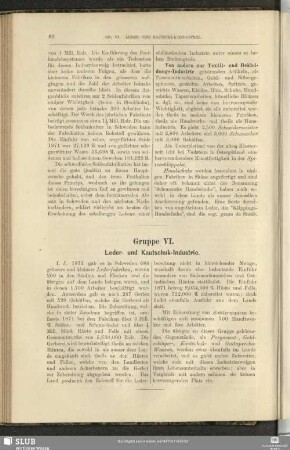 Gruppe VI. Leder- und Kautschuk-Industrie