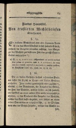 Fünftes Hauptstük. Von traßirten Wechselbriefen überhaupt.