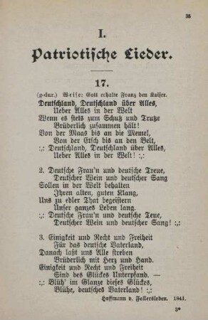 I. Patriotische Lieder