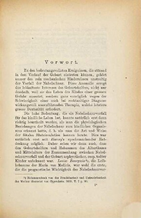 Ueber Vorfall der Nabelschnur : Inaug.-Diss.