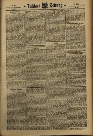 Dritte Ausgabe vom Samstag, den 10. Dezember 1910.