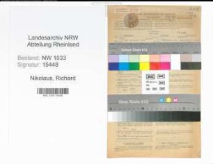Entnazifizierung Richard Nikolaus , geb. 29.11.1895 (Schlosser)