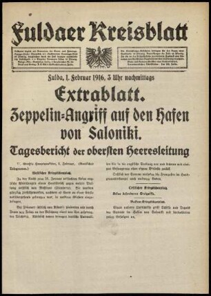 Erste Ausgabe vom Dienstag, den 01. Februar 1916.