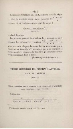 Théorie élémentaire des fonctions elliptiques.