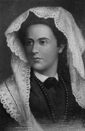 Reproduktion eines Porträts von Mathilde Heine - Heinrich Heines französische Gemahlin, Gemälde von E. Palm