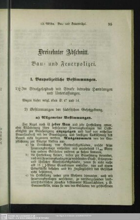 Dreizehnter Abschnitt. Bau- und Feuerpolizei