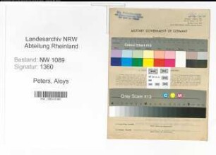 Entnazifizierung Aloys Peters , geb. 15.11.1897 (Polizist)