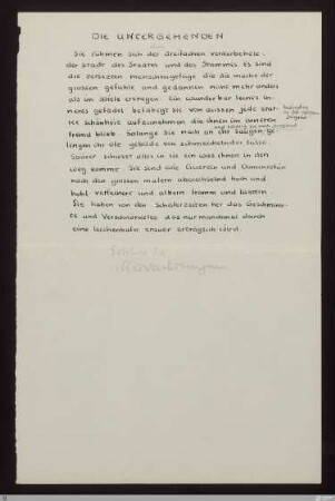 [Tage und Taten] - [Handschrift] - Die Untergehenden - StGA-George I,1711 : [SW XVII: keine Sigle]; [SW XVII, S. 71/126]