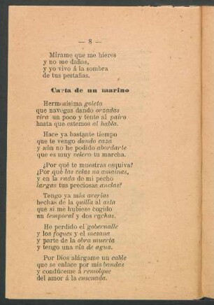 Carta de un marino