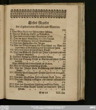 Erstes Register der abgehandelten Stücken und Materien.