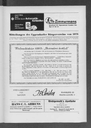 Weihnachtsfeier 1965: "Besonders festlich!