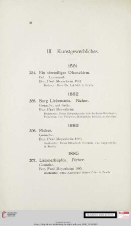 III. Kunstgewerbliches