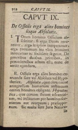Caput IX. De Officiis erga alios homines iisque Absolutis.