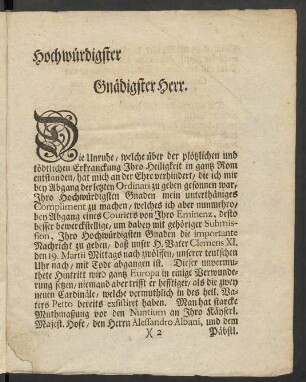 Hochwürdigster Gnädigster Herr.