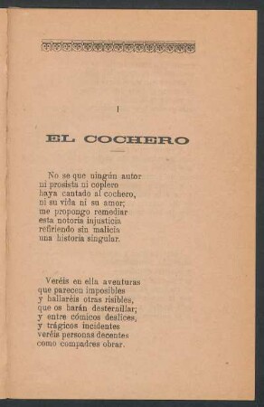 I - El cochero