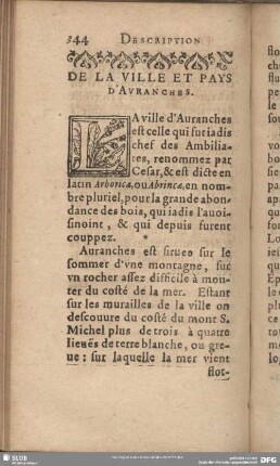 De La Ville Et Pays D'Auranches