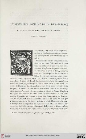 2. Pér. 27.1883: L' orfèvrerie romaine de la Renaissance avec une étude spéciale sur Caradosso, 2