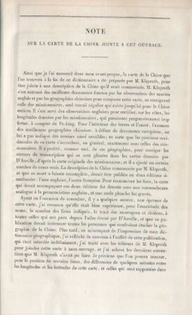 Note sur la carte