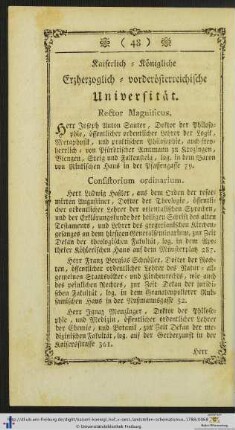 Kaiserlich-Königliche Erzherzoglich-vorderösterreichische Universität.