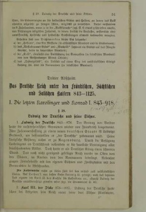 Dritter Abschnitt. Das Deutsche Reich unter den fränkischen, sächsischen und salischen Kaisern 843-1125